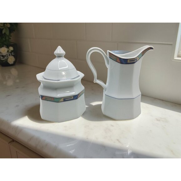 vintage christopher stuart southwest porcelain sugar and creamer - Picture 3 of 15